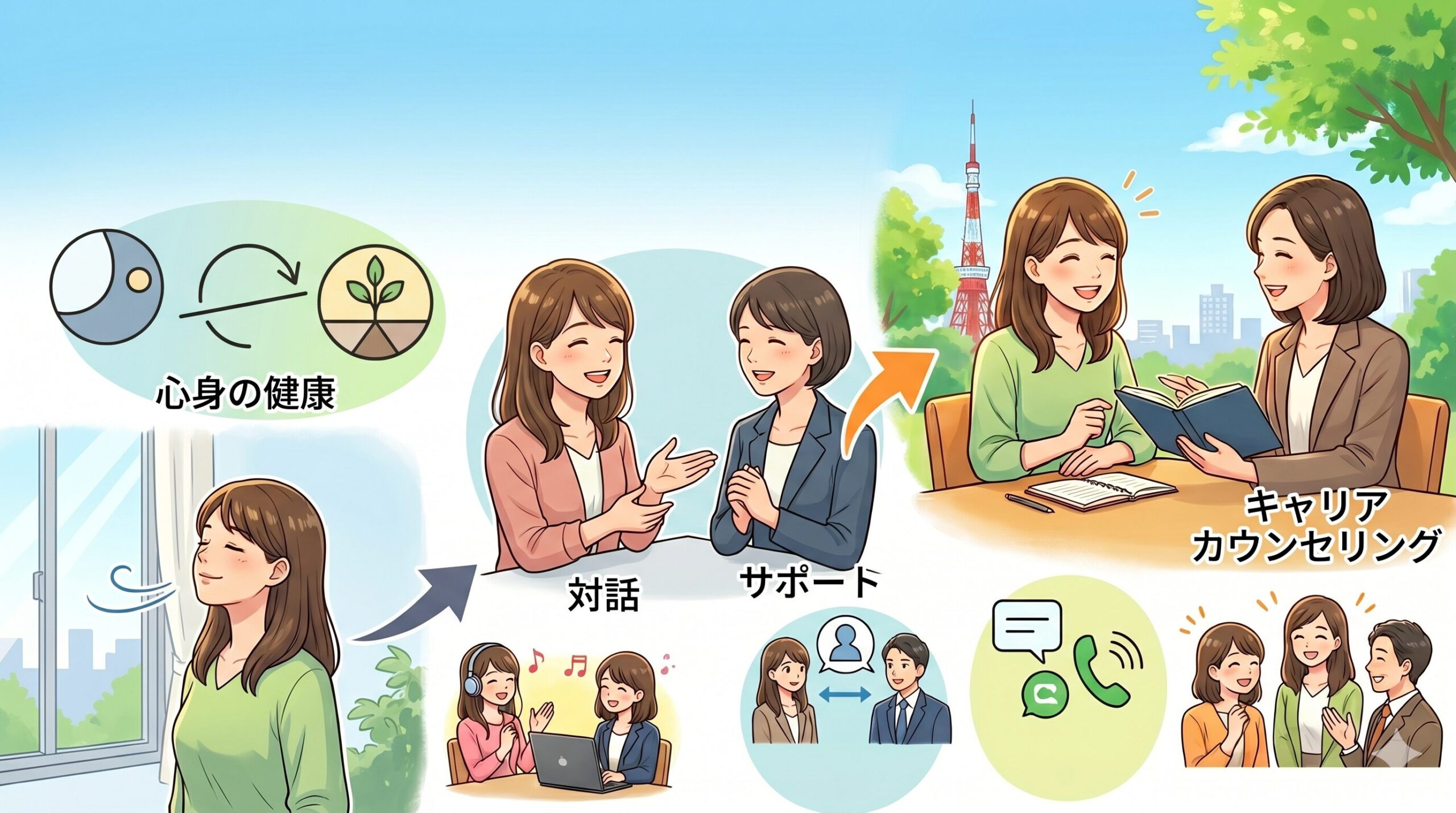 人間関係で悩んだ時の相談先リストと専門家へ相談する選択肢のイメージ図