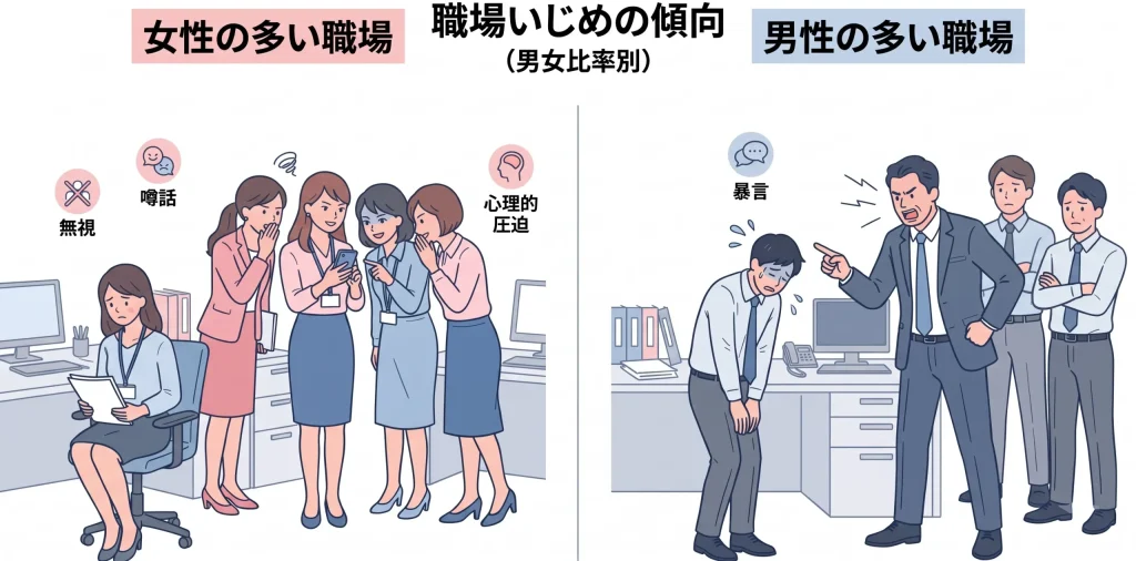 職場環境により異なるいじめの図解