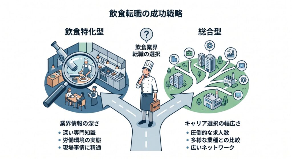 飲食特化型と総合型のエージェント違い