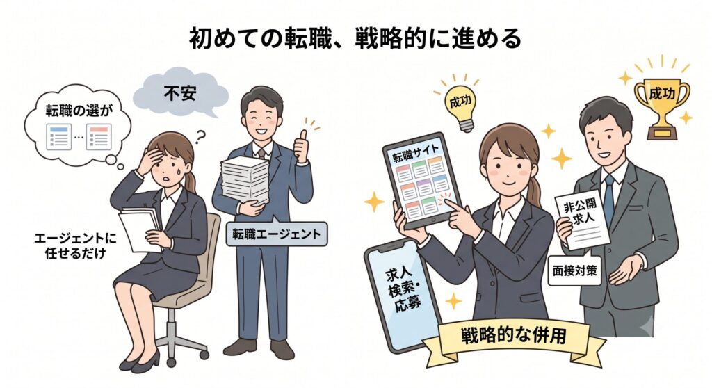 転職エージェントを戦略的に使う図解