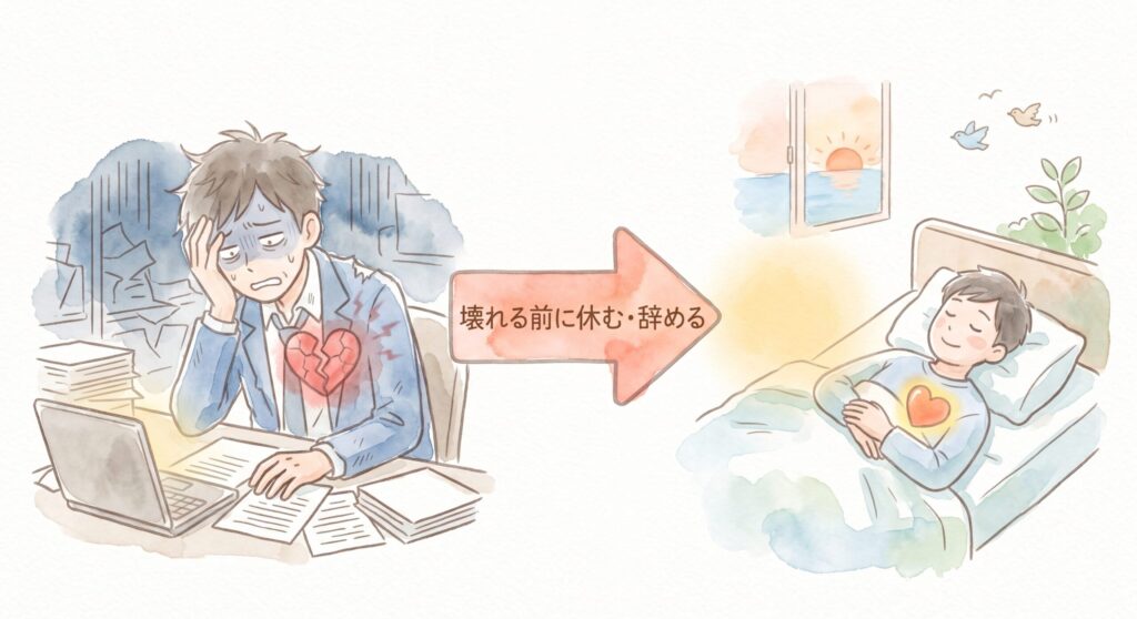 休む、辞めるという選択肢が重要
