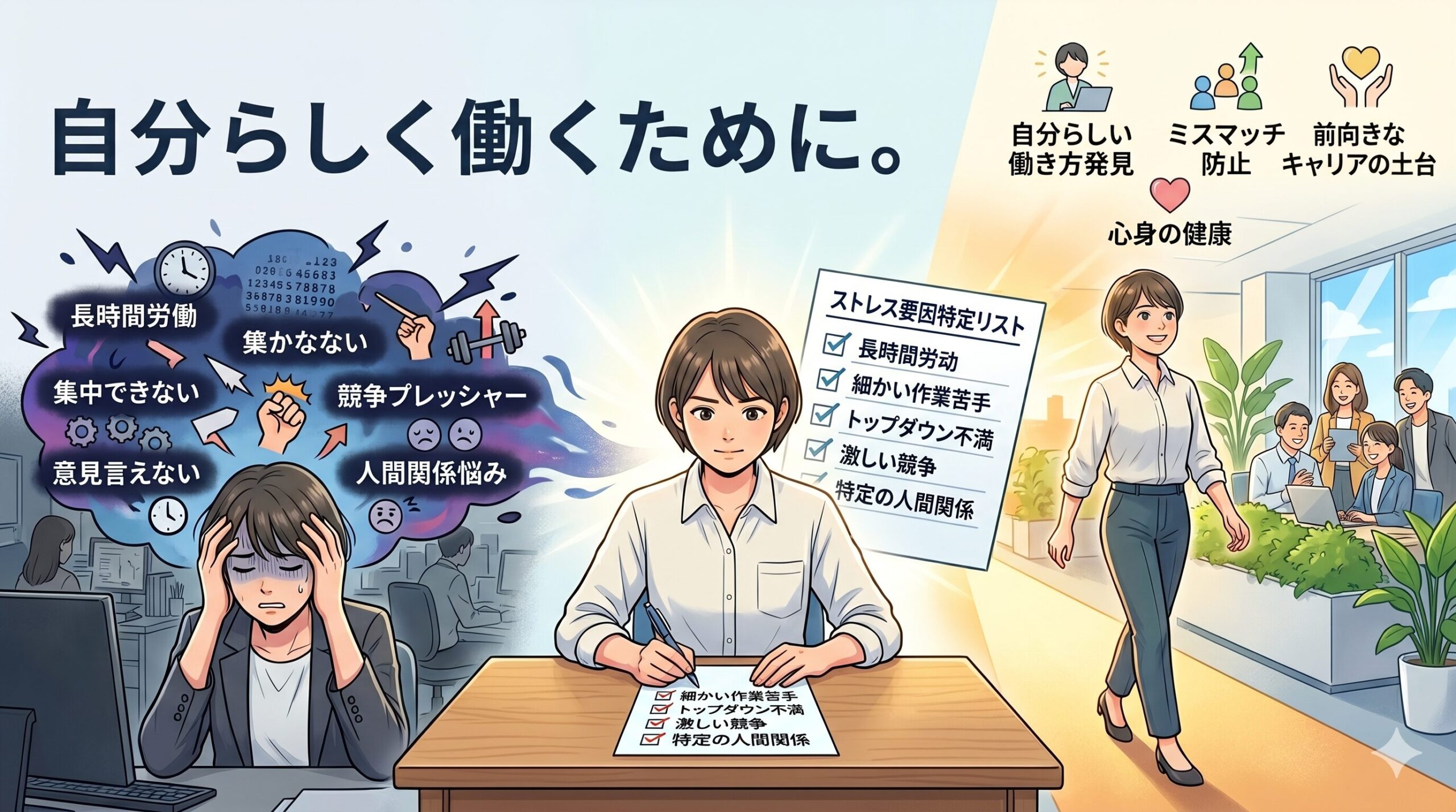 ストレス要因を特定するイラスト