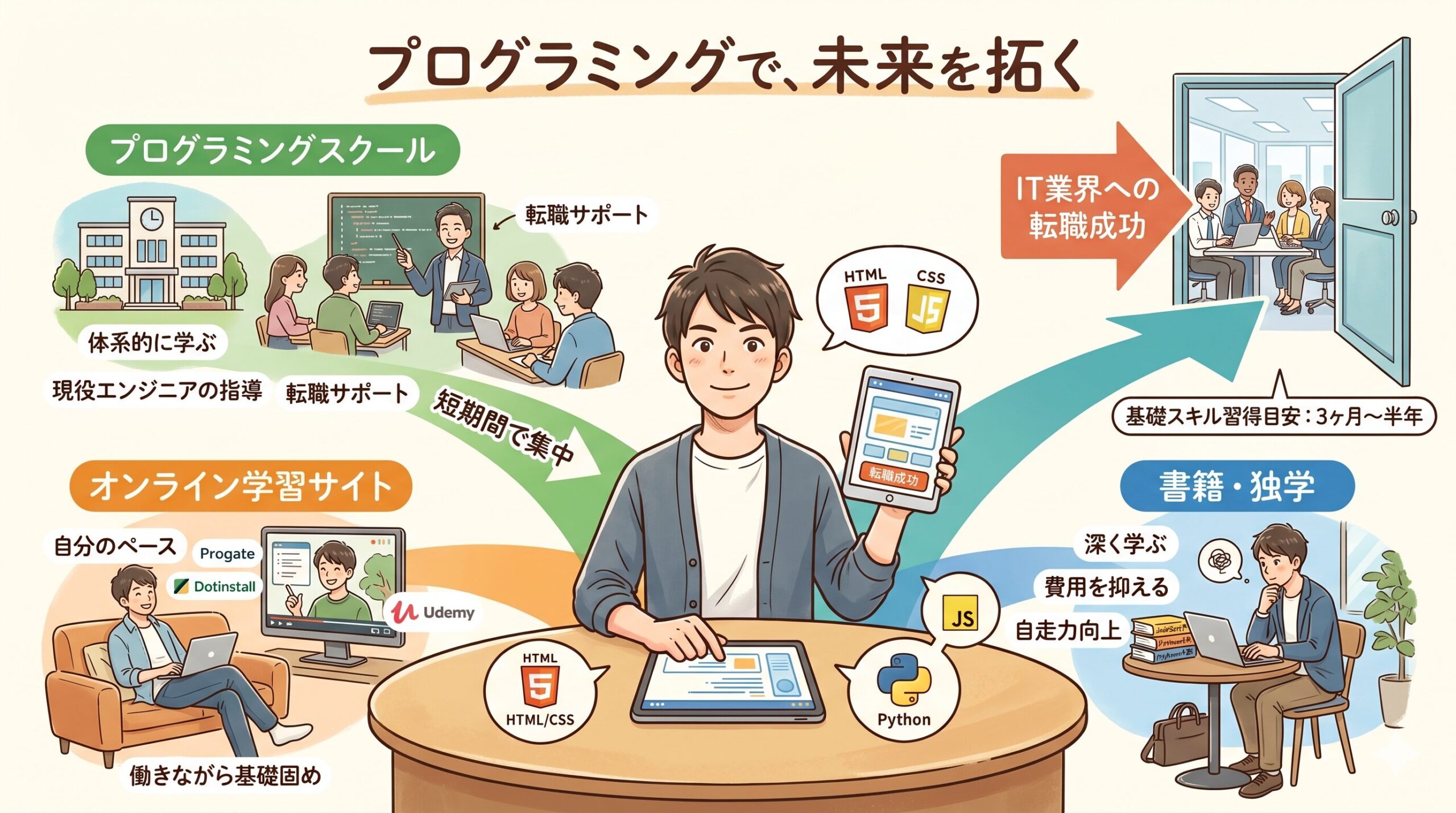 パソコンでプログラミング学習をする様子