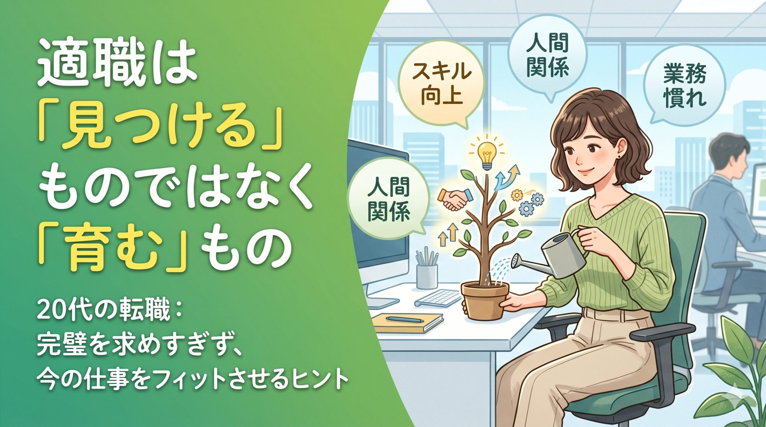 適職は育むものであることを示すイラスト