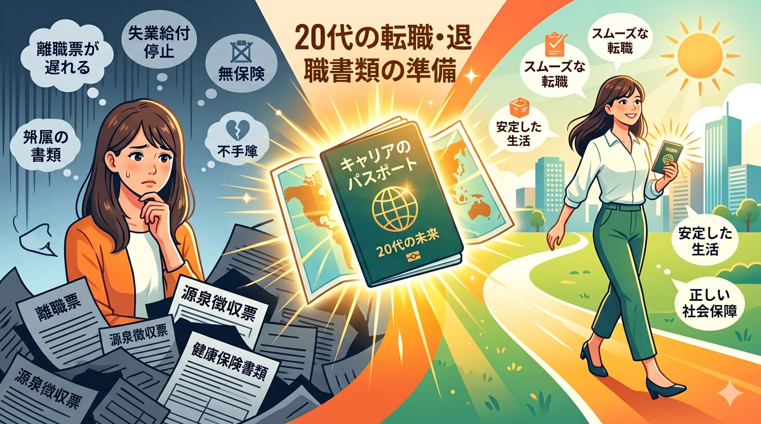 退職書類を大切に扱うイメージ