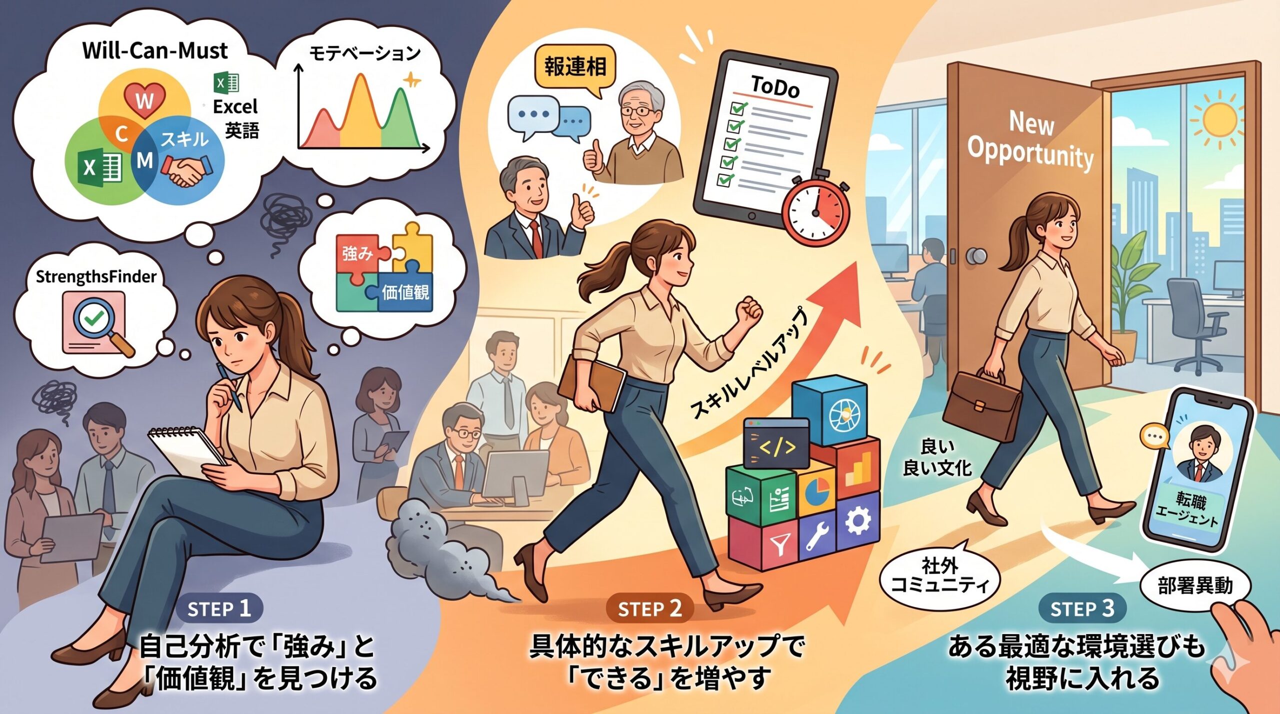 仕事のスキルアップイメージ