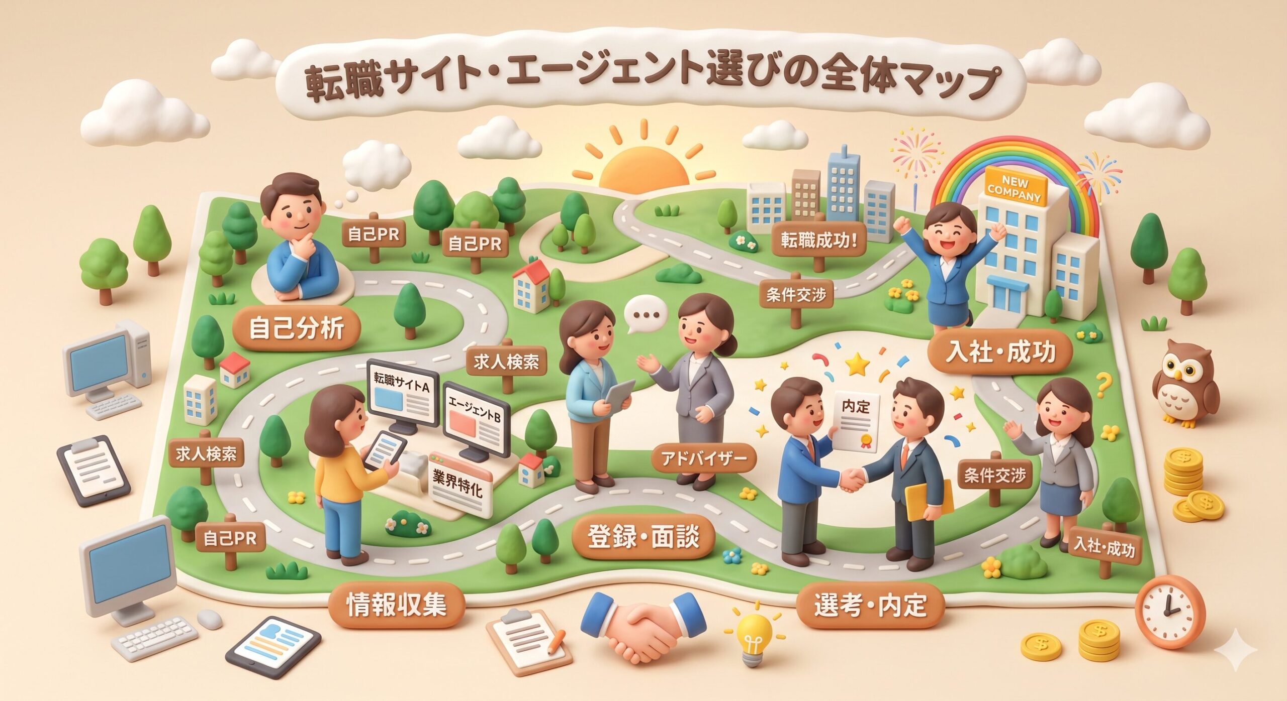 転職サイト・エージェント選びの全体マップ