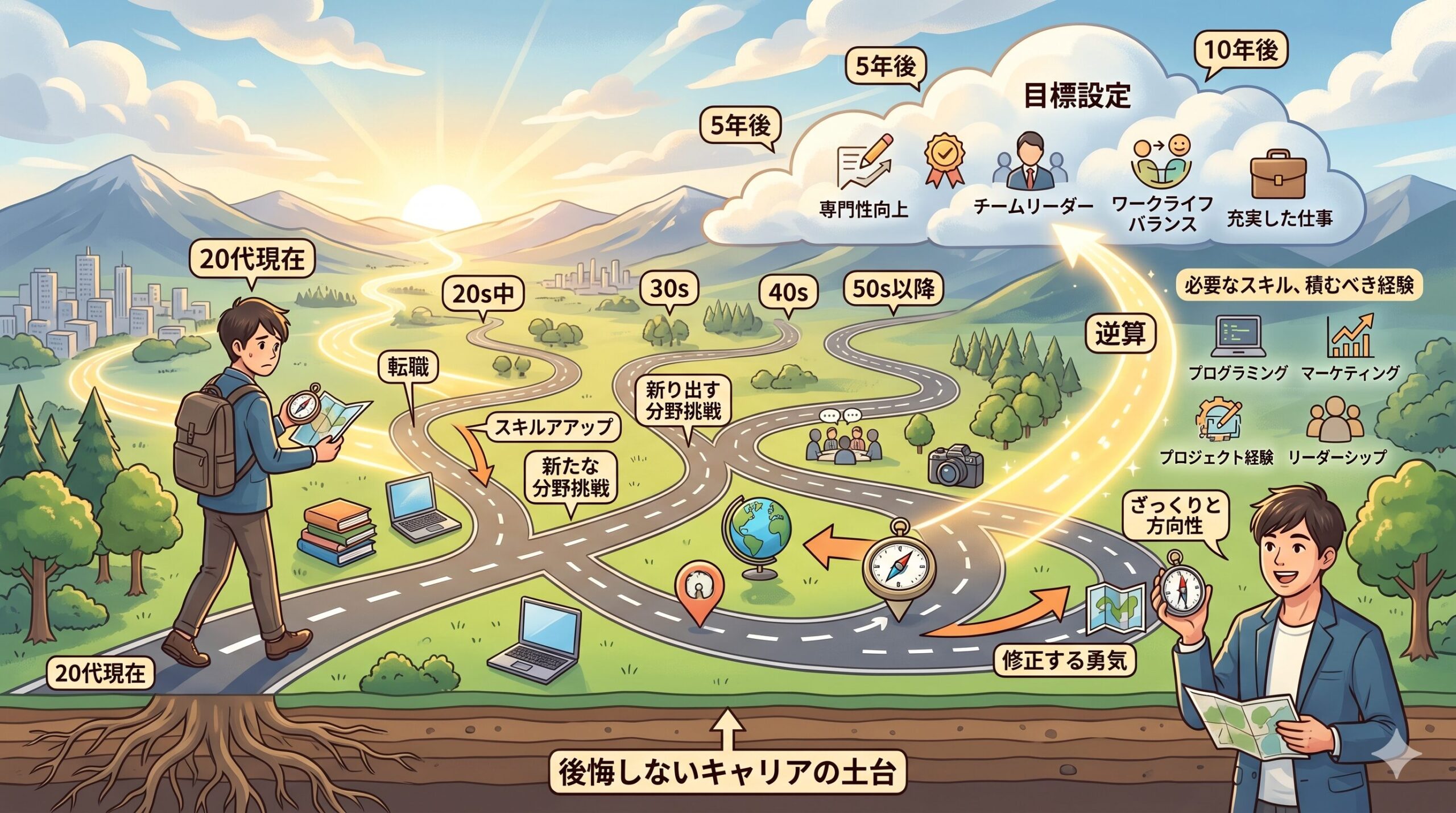 キャリアプランを立てる上でのロードマップ図
