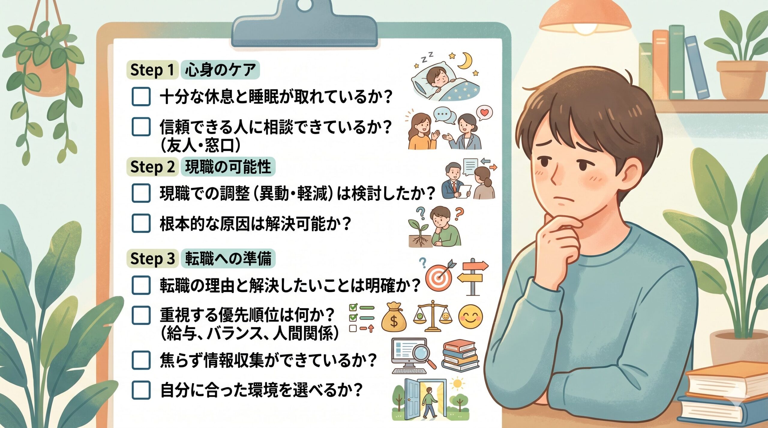 転職検討時のチェックリストイメージ