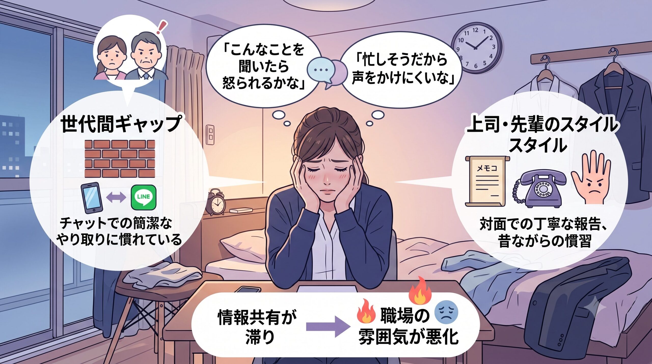 報連相しづらい原因の図解