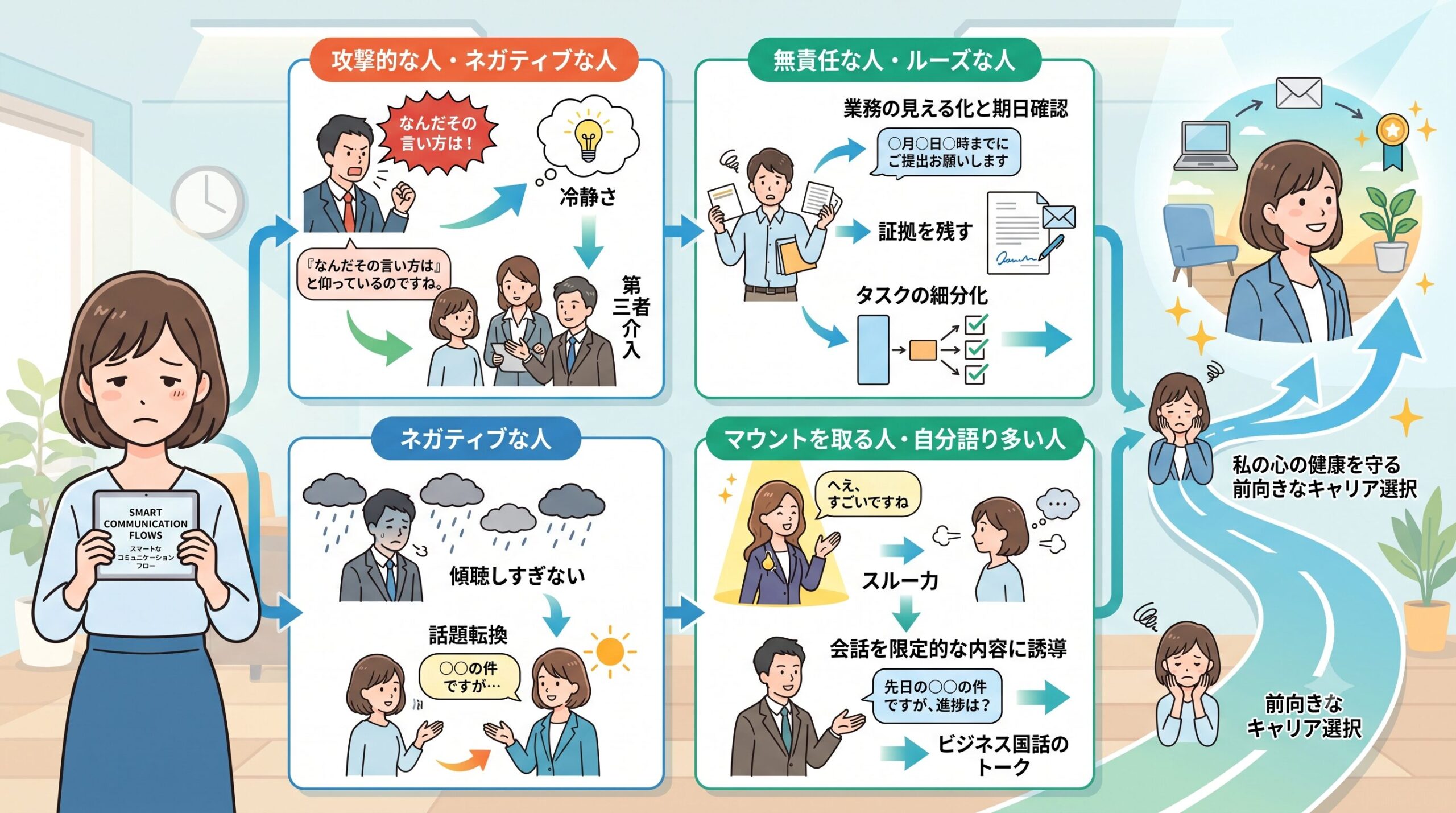 職場でのタイプ別コミュニケーションフロー